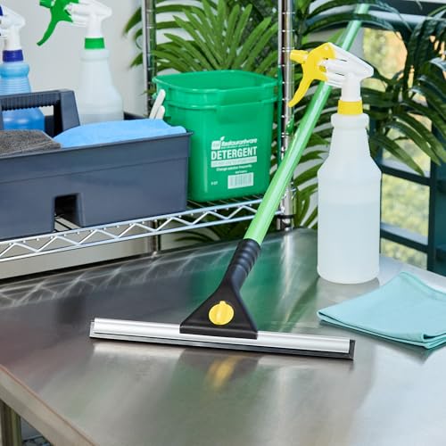 Restaurantware-Clean Tek Professional 11.81 Inch Window Squeegee, 1 Window Cleaning Squeegee with Rubber Blade - All-Purpose, for Mirror Or Glass Door, Black Plastic Wiper with Aluminum Frame - size: 11 3/4", style: Plastic, Standard