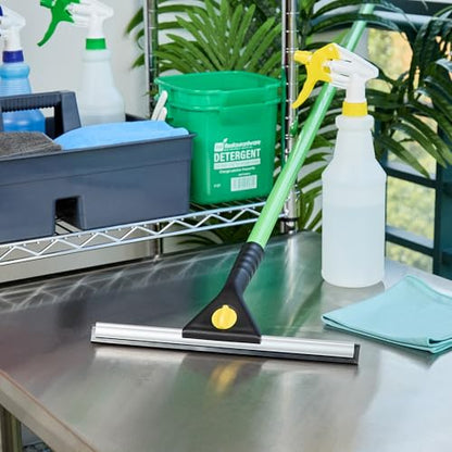 Restaurantware-Clean Tek Professional 11.81 Inch Window Squeegee, 1 Window Cleaning Squeegee with Rubber Blade - All-Purpose, for Mirror Or Glass Door, Black Plastic Wiper with Aluminum Frame - size: 11 3/4", style: Plastic, Standard