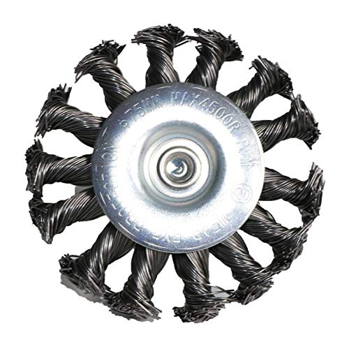 3PCS 3 Inch Knotted Wire Wheel Brushes Kit for Drill with 1/4-Inch Shank,Twist Brush Set Perfect for Rust Removal, Corrosion and Paint,Wire Wheels for Power-Operated Grinders