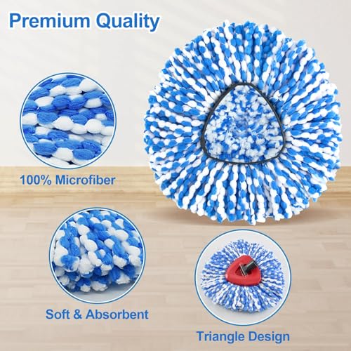 Mop Replacement Heads for O Cedar RinseClean 2 Tank System,2 Microfiber Mop Head Refills,1 Scrubber mophead and 1 Mops Base Combo Set for O-Cedar 2 Tank,MOp Replace Heads for Wet/Dry Floor Cleaning - size: for Ocedar 2 Tank