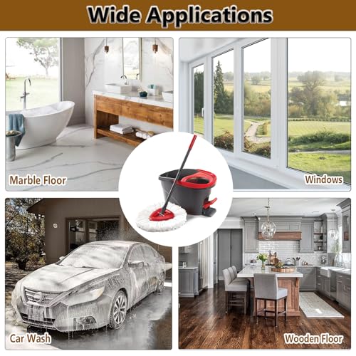 20Pack Spin Mop Replacement Heads,100% Microfiber Mop Head Replacement Compatible with Triangle Spin Mop, Easywring 1-Tank System, Easy Cleaning, Microfiber, Machine Washable - size: 20Pack