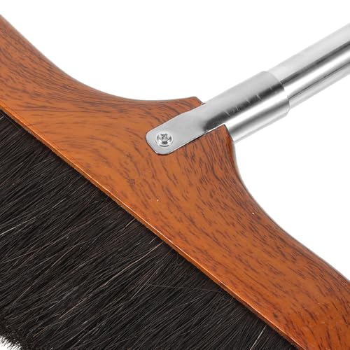 VALICLUD Wood Handle Soft Bristle Broom with Long Stainless Steel Handle, Anti-Static Floor Cleaning Tool for Indoor Household Sweeping and Dust Removal