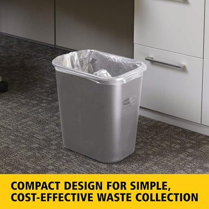 Rubbermaid Commercial Products Resin Wastebasket/Trash Can, 7-Gallon/28-Quart, Gray, Plastic, for Bedroom/Bathroom/Office, Fits Under Desk/Sink/Cabinet - color: Gray, size: 7 Gallons