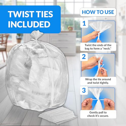 Reli. 55-60 Gallon Trash Bags Heavy Duty | 150 Trash Bags with Ties | Super Sizeable, Clear, Serious Garbage Cleanup