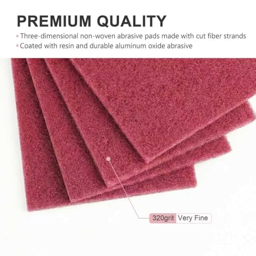 5" x 8" Scuff Pad Maroon 6 Pack - Scuffing, Scouring, Sanding, Paint Primer Prep Adhesion Scratch - Surface Preparation Automotive Car Auto Body Woodworking 7447 - color: Maroon, size: 6 pcs (5" x 8")