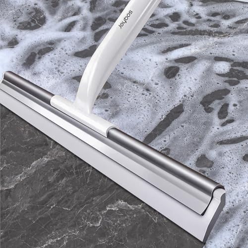 JOYBOS Rubber Floor Squeegee for Smooth Surface Concrete Floor, Tile Floor, Heavy Duty Garage Shower Floor Squeegee Broom for Removing Water, Commercial Scrubber Mop with Adjustable Long Handle (XL) - size: X-Large (1 in 1)