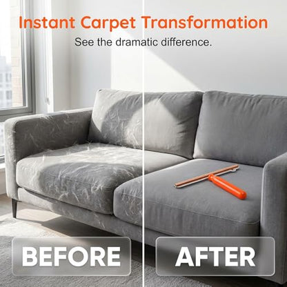 Carpet Rake for Pet Hair Removal, Dog and Cat Hair Remover Tool, Handled Fur Remover Rake for Carpets, Rugs, Mats, Couch, Car Interiors (1)