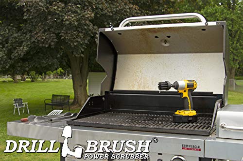 2in Long Black Ultra Stiff BBQ Grill Brush - Nylon Bristle Electric Spin Scrubber Drill Set - Spin Brush Rust Remover - BBQ Accessories - Essential Cleaning Supplies for Safe & Efficient Scrubbing - color: Black