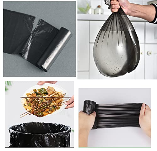 4 Gallon Bathroom Trash Bags,6 Rolls Small Trash Garbage Bags, Disposable Trash Bags for Office, Bathroom Wastebasket Waste Bin (120 Count, 4Gallon Black) - color: 4Gallon Black