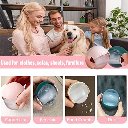 2 Pack Reusable Gel Lint Roller Ball for Pet Hair, MUEDRT Washable Small Lint Remover for Clothes, Portable Sticky Pet Hair Remover for Clothes Traveling Essentials
