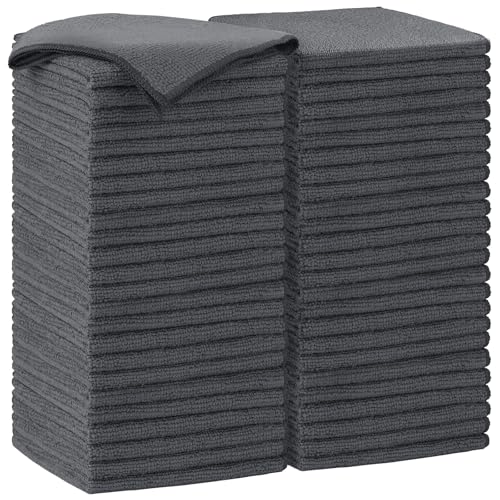 AIDEA Microfiber Cleaning Cloth-50PK, Soft Microfiber Towels for Cars, Absorbent Cleaning Rags, Lint-Free Streak-Free Wash Cloths for House, Kitchen, Window(12in.x12in), Grey - color: Grey, size: 12 in. x 12 in.