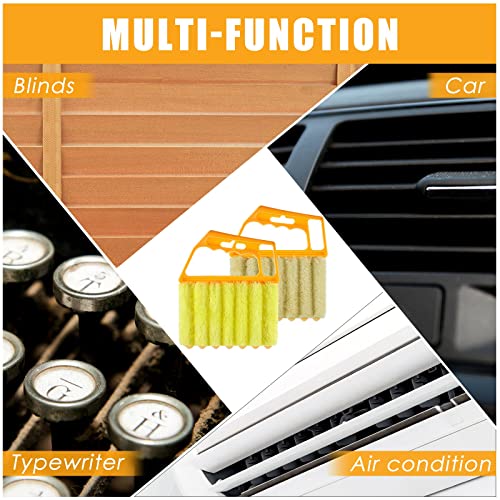 Geiserailie 2 Pcs Window Venetian Blind Cleaner Duster Tool Washable 7 Fingers Dusting Cleaner and Air Vent Shutter Brush Blinds Air Conditioner Fan Duster Dirt Housekeeping Tool (2 Color) - color: 2 Color