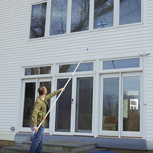 Unger Professional 2-in-1 Squeegee & Scrubber - 10” Window Cleaning Tool – Cleaning Supplies, Squeegee for Window Cleaning, Commercial & Residential Use, Microfiber Sleeve - size: 10-inch, style: 10" 2-in-1 Window Cleaner