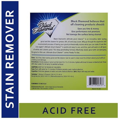 Black Diamond Stoneworks Ultimate Grout Cleaner for Tile Floors — Acid-Free Deep Cleaner Removes Grease, Dirt & Soap Scum Without Damaging Grout — Safe for Marble and All Natural Stone (4-Gallons) - size: 128 Fl Oz (Pack of 4)