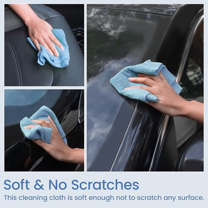 Greenfound Microfiber Cleaning Cloth Roll -80 Pack, 11.5x11.5, Tear Away Towels, Reusable and Washable Rags, Blue - color: Blue