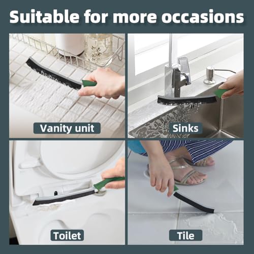 TQRR Toilet Brush, 2 Pcs Bathroom Cleaning Brush, Toilet Scrubber, Deep Toilet Bowl Brush with Hanging Hole, Multifunctional Gap Cleaning Brush, Bristles for Kitchen Sinks, Tub,Shower (2, Green) - color: Green
