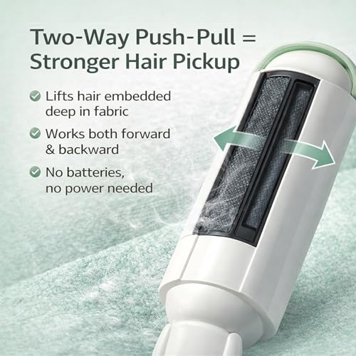Pet Hair Remover Roller- Pet Hair Removal Tool with Strong Grip for Effortless Cleaning- Pet Hair Roller Lifts Fur from Clothes, Furniture & Car- Keep Your Home Fur-Free with Easy Cat Hair Lint Roller - color: Green/White