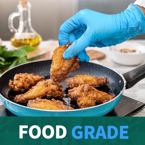 Supmedic Vinyl Disposable Exam Gloves, 4Mil Powder-Free Latex-Free Food Grade Cooking Cleaning Medical Glove Blue 100&1000 Ct - color: Large (1000 Blue)