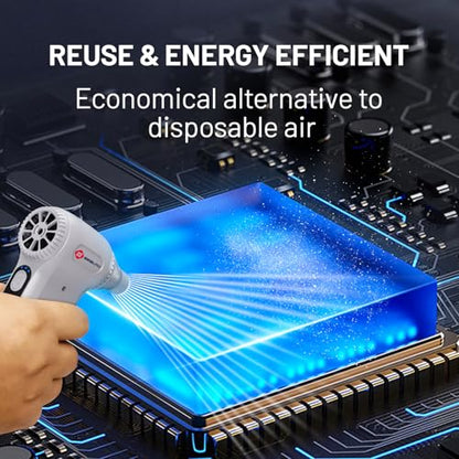Compressed Air Duster, Ergonomic Design 250,000 RPM Compressed Canned Air Alternative, 3-Gear Powerful Blower for Computer Keyboard, PC Cleaning,Appliance,Car,Home and Outdoor