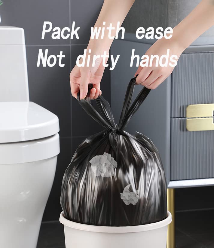 100 Count 4 Gallon Small Black Trash Bags, Durable PE Material, Handles, Breakpoints, 46x60cm - color: Black, size: 100 Count (Pack of 1)
