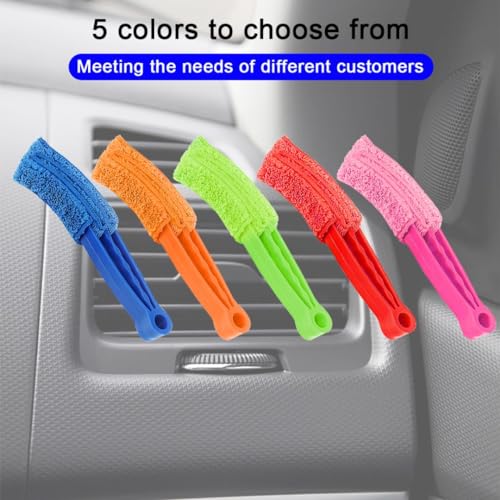 3PCS Mini Duster for Car Air Vent, Automotive Air Conditioner Cleaner and Brush, Vehicle Blind Dust Cleaning Tool for Keyboard, Window, Shutter, Universal for SUV, Truck, RV（Rose Red） - color: Rose Red