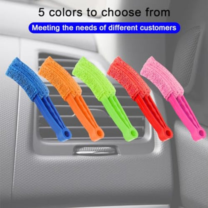 3PCS Mini Duster for Car Air Vent, Automotive Air Conditioner Cleaner and Brush, Vehicle Blind Dust Cleaning Tool for Keyboard, Window, Shutter, Universal for SUV, Truck, RV（Green） - color: Green