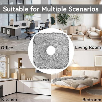 4 Pack Square Reusable Microfiber Mop Pads Fit for True & Tidy Spin Mop, Machine Washable Refill, Super Absorbent and Durable for Deep Cleaning, 9x9 Inch