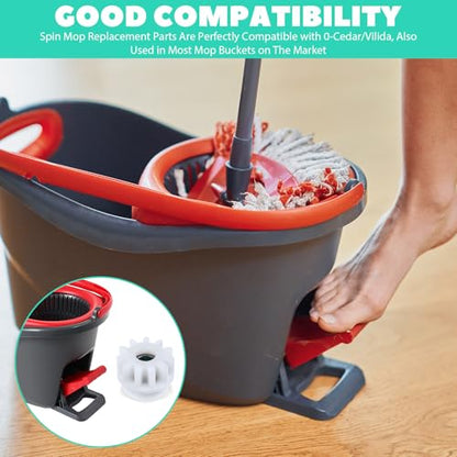 Larrel 4 Pcs Spin Mop Replacement Parts, Pedal Bearing Replacement for Ocedar Mop Bucket One Way Clutch Gear Sprockets Repair Compatible with 90% Rotation Mops Bucket on The Market