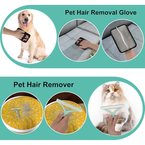 Carpet Rake for Pet Hair Removal - 60" Adjustable Long Handle Carpet Rake, 3 in 1 Reusable Pet Hair Removal Tool Kit, Cat Dog Fur Rakes Scraper Carpet Broom (White) - color: White, size: 60inch