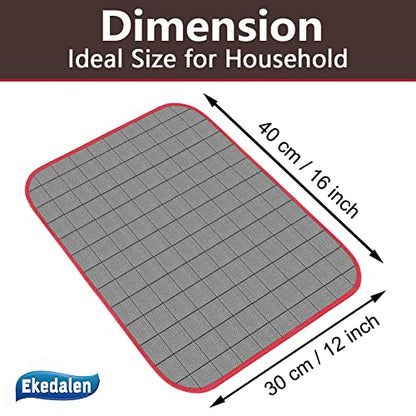 Microfiber Cleaning Cloth Lint Free Glass Cleaner Window Polishing Streak Free Miracle Easy Clean Rag Reusable for Mirror Kitchen Dish Auto Detailing, Pack of 6, 16"x12", Grey-red - color: Grey-red, 12 X 16 Inch