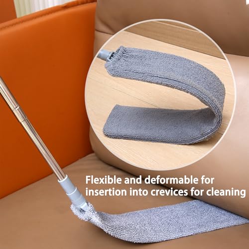 Retractable Gap Dust Cleaner Flat Duster for Under Appliances Household Cleaning Tools for Cleaning Under Appliances Furniture Couch Fridge 55.12icnh Gray