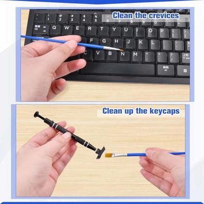 9 Piece Mechanical Keyboard Tool Kit 2-in-1 Keycap & Switch Puller IC Extractor4-Jaw Precision Gripper 2 Detail Brushes Straight & Curved Tweezers Storage Pouch for Cleaning & Maintenance - style: 9 Piece