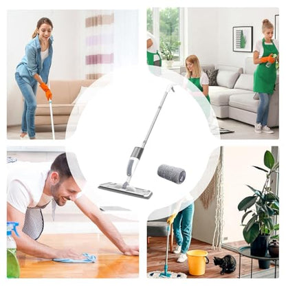 Wet Dry Mop - Spray Cleaning System, Floor Dust Remover, Washable Pad Design, Easy Handle Control, Bedroom Kitchen Use, Apartment Tile Cleaning, Laminate Floor Care Enhancing Cleaning During