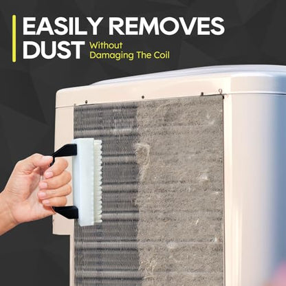 2-in-1 AC Fin Comb Straightener & AC Coil Cleaner Brush, Stiff Bristle Brush, Straighten & Clean Air Conditioner Fins, HVAC Maintenance Clean Tool for Condenser, Evaporator, Radiator