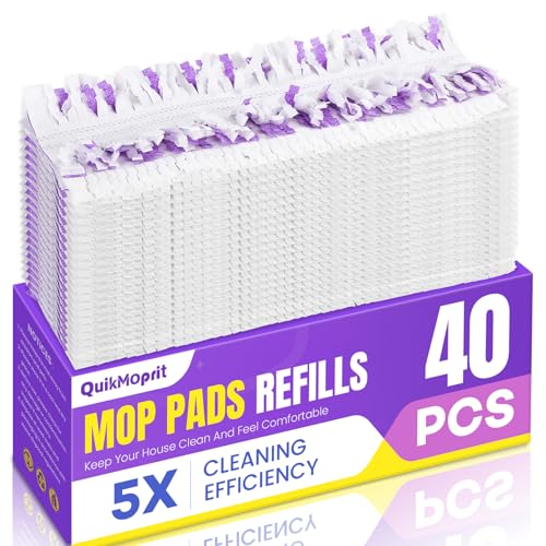 40 Pcs Power Mop Pads for Swiffer PowerMop 500+ Strips Multi-Surface Refill Pad Disposable Spray Mopping Pads Head Refills for Floor Cleaning (Quick-Absorb, No Residue & Disposable) - size: 40 Pcs