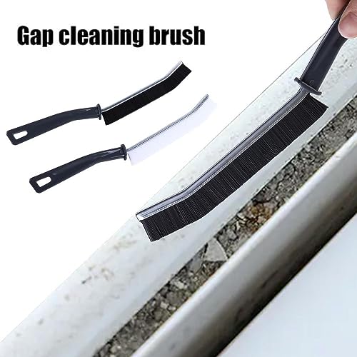 2 Pcs Crevice Cleaning Brush Grout Cleaner Scrub Brush Stiff Angled Bristles Deep Tile Narrow Joints Floor Lines/Gap Cleaning Brush for Kitchen Bathroom