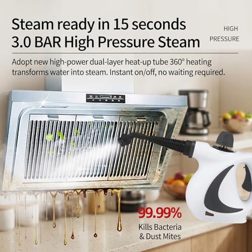 Steam Cleaner, Vaporesso Pro Steam Cleaner, Portable Steam Cleaner with 12PCS Accessories, Multi-purpose Steamer for Home Use, Cleaning Floor, Kitchen