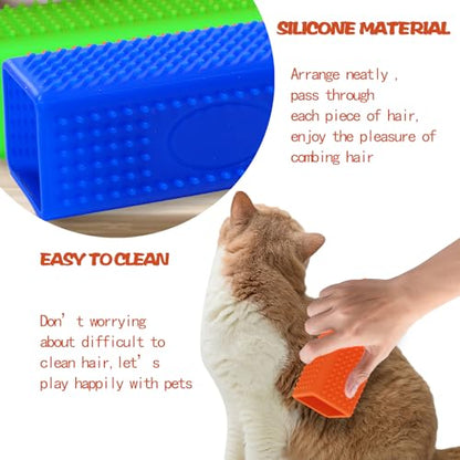 2pcs Pet Dog Cat Hair Remover, Pet Hair Removal Tool, Hollow Cleaner Brush for car，Interior, Furniture, Sofa - color: bluegreen