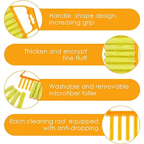 Geiserailie 2 Pcs Window Venetian Blind Cleaner Duster Tool Washable 7 Fingers Dusting Cleaner and Air Vent Shutter Brush Blinds Air Conditioner Fan Duster Dirt Housekeeping Tool (2 Color) - color: 2 Color