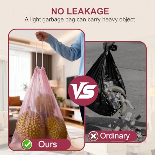30 Gallon Large Drawstring Trash Bags, 30 Count Heavy Duty Garbage Bags, Thick & Strong, Leak Proof, Tear Resistant, for Kitchen, Outdoor, Commercial, Home, Office, Fits Big Trash Bins - color: Pink-30 Count