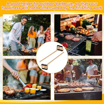 2 Pack Stainless Steel Grill Brush 48 Inch Large Double Ended Grill Brush with Long Handle for Commercial BBQs Outdoor Good Picnic Restaurant Kitchens Dealing with Grease Residue and Buildup