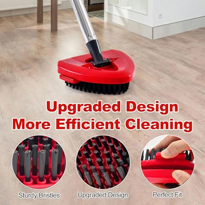 Mop Heads Replacements for O Ceda, Replace Head for Oceda Easywring 1 Tank,3 Spin Mop Replacement Head 1 Scrub Brush and 1 Base Deep Cleaning & Machine Washable - color: Red