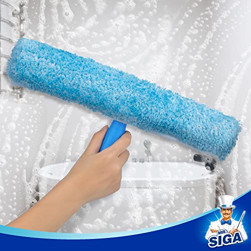 MR.SIGA Professional Window Cleaning Combo - Squeegee & Microfiber Window Scrubber, 14" - size: 14-inch