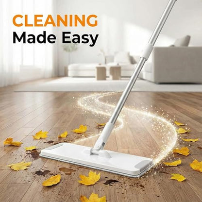 2026 New Snap Grip Mini Mop with Replacement Cleaning Cloth,Clever Zero Touch Mini Mop,100cm Long Handle Mopping Sweeper Stick for Multi Cleaning,Wet and Dry Use (2 Set) - color: 2 Set