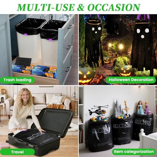 Trash Bags 15 Gallon Tall Kitchen Drawstring Garbage Bags,Fit 13-15 Gal Bins,Extra Strong&Leak-Proof,Unscented&Recyclable Trash Can Liners for Home Office Industrial Bathroom Garden Lawn(Black) - style: 13-15 Gallon-Black