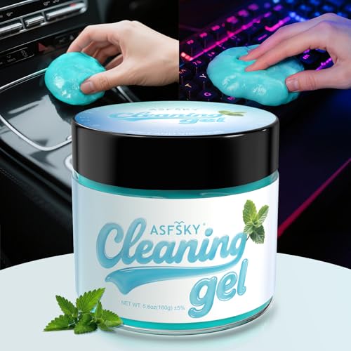 ASFSKY Car Cleaning Gel (Blue,Mint) Cleaning Putty Universal Dust Cleaning Car Interior Cleaner Keyboard Dust Remover Car Slime Gifts for Men Women girl（1 pack） - color: green