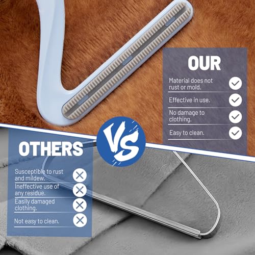 LELE LIFE 3pcs Pet Hair Removal Tool, Double-Sided Carpet Scraper Pet Hair Remover Carpet Rake, Cat Dog Hair Remover for Couch Rug Furniture Car