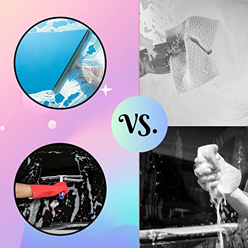 Squeegee with Soft Grip Handles 10 in., Home Kitchen Multipurpose Windows Shower Glass Doors Bathroom Car Windshield Mirrors Tiles Cleaner Tool Plastic Wiper Silicone Blade, Set of 2