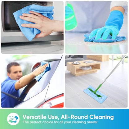 HOMEXCEL Blue Microfiber Cleaning Cloths, 20 Pack Cleaning Rags - Lint Free & Scratch-Free Microfiber Towels for Cars, House & Kitchen, Absorbent Cleaning Towels, 11.5 x 11.5 Inch - color: Blue