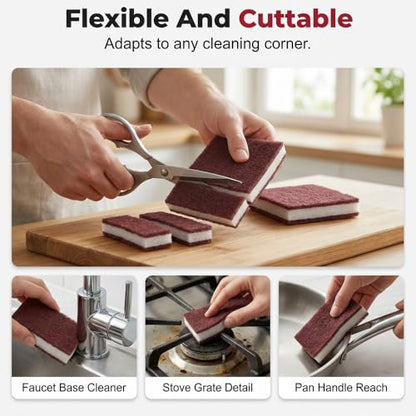 Magic Emery Cleaning Sponge, Carborundum Pot Scrubber Sponge Brush Eraser Scrub Pad, Heavy Duty Tough Stain Grease Remover for Pots Pans Cookware Kitchen Cleaning (8pcs) - color: 8pcs